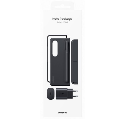 Note Package pentru Samsung Galaxy Z Fold4 (Standing Cover with Pen + Travel Adapter 25W EP-TA800), Black